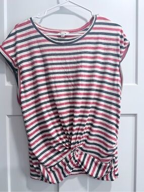 Lucky Brand Striped Knot-Front Tee, medium, nwot